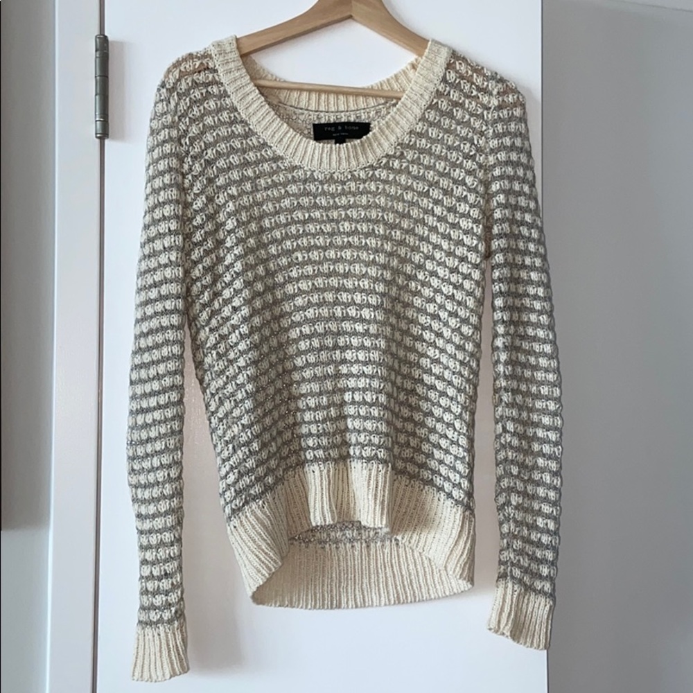 Rag & Bone Cream Open Weave Light Sweater